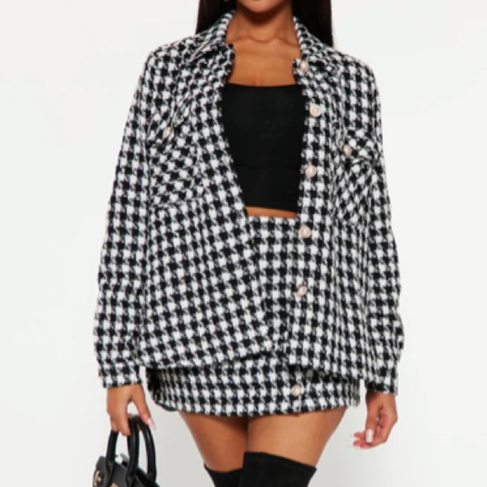 Fashion nova tweed skirt set